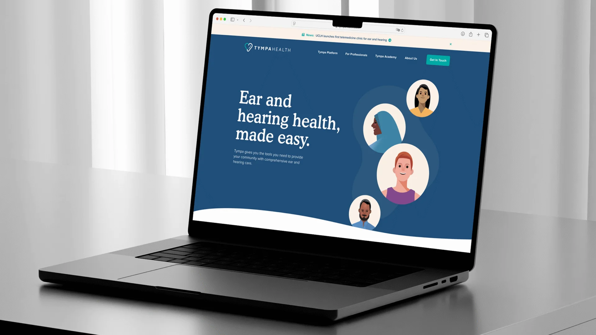 Tympa Ear Website Laptop